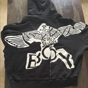 Black Hoodie with Eagle Graphic